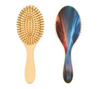 SKYSHU Red Blue Dragon Brosse à cheveux en bois naturel avec poils en bois confortables, démêlante et coiffante ovale pour femmes, hommes et enfants tous types de cheveux (cheveux mouillés, secs et