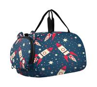 SKYSHU Rocket Star Grand sac de w nd imperméable avec bandoulière amovible Compartiment à chaussures et poche humide