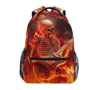 SKYSHU Sac à dos motif tête de mort pour homme et femme, imperméable, sac à dos léger pour ordinateur portable, voyage avec plusieurs poches pour adolescents, garçons et filles, crâne, 16 x 11.4 x 6.9