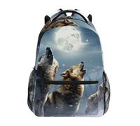 SKYSHU Sac à dos Wolf pour homme et femme, imperméable, sac à dos léger pour ordinateur portable avec plusieurs poches pour adolescents, garçons et filles, loup, 16 x 11.4 x 6.9 Inch