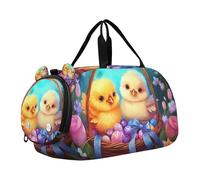 SKYSHU Spring Chicken Grand sac de w nd imperméable à bandoulière amovible avec compartiment à chaussures et poche humide