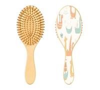 SKYSHU Viking Dragon Ship Brosse à cheveux en bois naturel avec poils en bois confortables, démêlante et coiffante ovale pour femmes, hommes et enfants, tous types de cheveux (cheveux mouillés, secs