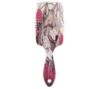 SKYSHU Wolf Brosse à cheveux à coussin d'air pour démêler - Brosse à cheveux anti-statique sans douleur ventilée pour femme et homme - Brosse de massage du cuir chevelu avec pagaie lisse et douce au