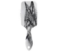 SKYSHU Wolf Brosse à cheveux à coussin d'air pour démêler - Brosse à cheveux anti-statique sans douleur ventilée pour femme et homme - Brosse de massage du cuir chevelu avec pagaie lisse et douce au