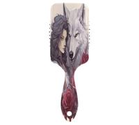 SKYSHU Wolf Brosse à cheveux à coussin d'air pour démêler - Brosse à cheveux anti-statique sans douleur ventilée pour femme et homme - Brosse de massage du cuir chevelu avec pagaie lisse et douce au