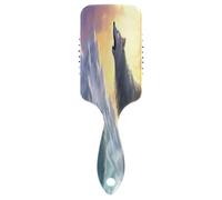 SKYSHU Wolf Brosse à cheveux à coussin d'air pour démêler - Brosse à cheveux anti-statique sans douleur ventilée pour femme et homme - Brosse de massage du cuir chevelu avec pagaie lisse et douce au