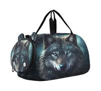SKYSHU Wolf Grand sac de w nd imperméable avec bandoulière amovible et compartiment à chaussures et poche humide