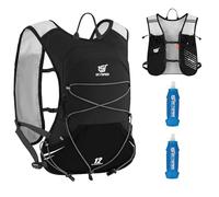 SKYSPER Gilet Hydratation Running 12L Sac Trail | avec 2 Bouteilles Souples 500ml Sac Hydratation Running pour Course à Pied Marathon Trail Randonnée