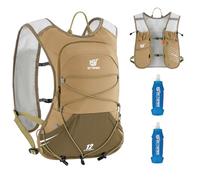 SKYSPER Gilet Hydratation Running 12L, Sac Trail avec 2 Bouteilles Souples 500ml Sac Hydratation Running pour Course à Pied Marathon Trail Randonnée