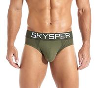 SKYSPER Jockstrap String Hommes Respirant Confortable Triangle Slips Caleçon Design Unique Sexy sous-Vêtements pour Hommes, Sg07-vert, XXL