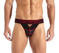 SKYSPER Jockstrap String Hommes Respirant Confortable Triangle Slips Caleçon Design Unique Sexy sous-Vêtements pour Hommes, Sg30-rouge, XXL