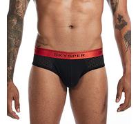 SKYSPER Jockstrap String Hommes Respirant Confortable Triangle Slips Caleçon Design Unique Sexy sous-Vêtements pour Hommes ,SG09-Noir,XXL