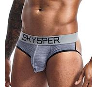SKYSPER Jockstrap String Hommes Respirant Confortable Triangle Slips Caleçon Design Unique Sexy sous-Vêtements pour Hommes Plusieurs Styles,XXL,gris
