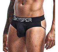 SKYSPER Jockstrap String Hommes Respirant Confortable Triangle Slips Caleçon Design Unique Sexy sous-Vêtements pour Hommes Plusieurs Styles,XXL,noir