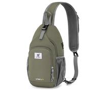 SKYSPER Sac de poitrine - Sac à bandoulière - Petit sac à bandoulière - Pour homme et femme - Léger - Pour la randonnée, les voyages en plein air, Taupe clair