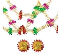 Skystuff Lot de 2 guirlandes de décorations de plafond de Noël en aluminium, 2,5 m, couleurs assorties