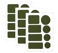 Skystuff Lot de 24 patchs adhésifs en nylon pour réparation de veste, tente, vêtements d'extérieur, réparation de trous dans les vêtements, sacs de couchage, forme ronde et ovale, vert militaire