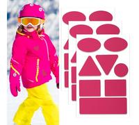 Skystuff Lot de 27 patchs adhésifs en nylon pour réparation de veste, tente, vêtements d'extérieur, réparation de trous dans les vêtements, sacs de couchage, forme ronde et ovale, rosé