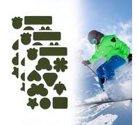 Skystuff Lot de 33 patchs adhésifs en nylon pour réparation de veste, tente, vêtements d'extérieur, réparation de trous dans les vêtements, sacs de couchage, forme ronde et ovale, vert militaire