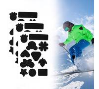 Skystuff Lot de 33 patchs adhésifs en nylon pour réparation de veste, tente, vêtements d'extérieur, réparation de trous dans les vêtements, sacs de couchage, forme ronde et ovale, noir