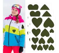 Skystuff Lot de 36 patchs autocollants en nylon pour réparation de veste, tente, vêtements d'extérieur, réparation de trous dans les vêtements, sacs de couchage, forme ronde et ovale, vert militaire