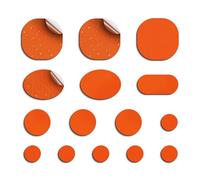 Skystuff Lot de 45 patchs de réparation autocollants ronds et ovales en nylon pour vêtements d’extérieur, doudounes, orange
