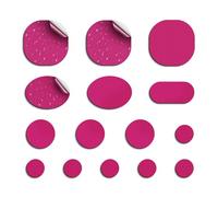 Skystuff Lot de 45 rustines autocollantes en nylon pour veste de tente, vêtements d'extérieur, forme ronde et ovale, rose