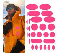 Skystuff Lot de 51 patchs autocollants en nylon pour réparation de veste, tente, vêtements d'extérieur, réparation de trous dans les vêtements, sacs de couchage, forme ronde et ovale, rosé
