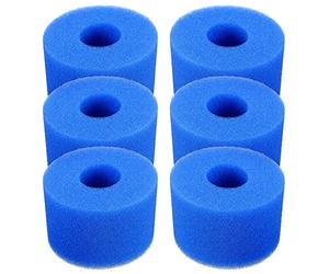 Skystuff Lot de 6 Cartouches de Filtre de Piscine réutilisables et lavables en Mousse pour Jacuzzi Type S1 (Bleu)