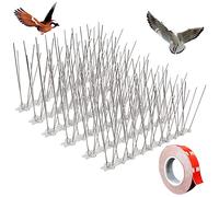 Skystuff Lot de 6 répulsifs Anti-Pigeons efficaces en Acier Inoxydable Durable 33 cm Défense Contre Les Pigeons avec Pointes de Protection Contre Les Oiseaux pour Balcon, Toit (+ Ruban adhésif)