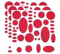 Skystuff Lot de 96 patchs adhésifs en nylon pour réparation de veste, tente, vêtements d'extérieur, réparation de trous dans les vêtements, sacs de couchage, forme ronde et ovale, grand rouge