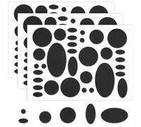Skystuff Lot de 96 patchs autocollants en nylon pour réparation de veste, tente, vêtements d'extérieur, réparation de trous dans les vêtements, sacs de couchage, forme ronde et ovale, noir