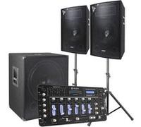 SkyTec 2.1 set DJ live complet 1600 watts avec table de mixage et câbles - un kit idéal pour animer vos soirées