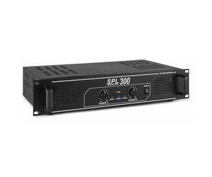 SkyTec 2x 150 Watts DJ PA Amplificateur SPL300, Puissance Max 300 Watts, Utilisation Mobile, Montage en Rack 19", Installation DJ Moyenne, Lecteur CD, DVD, Sonorisation Professionnelle, Noir