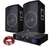 Enceinte Sono DJ Skytec DJ - 2 enceintes 15 pouces, amplificateur et câble inclus, puissance 1000W
