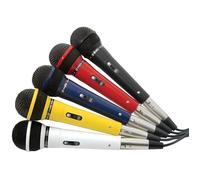 Skytec DM120 Set de 5 Microphones Dynamiques - Microphones filaires, 5 Cordons de 3 mètres, Jack 6.35 mm male
