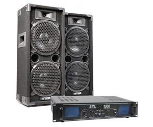 Skytec Kit Soiree - Enceinte Puissante avec Amplificateur Professionnel, Idéal pour Vos Soirées