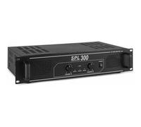 SkyTec 2x 150 Watts DJ PA Amplificateur SPL300, Puissance Max 300 Watts, Utilisation Mobile, Montage en Rack 19", Installation DJ Moyenne, Lecteur CD, DVD, Sonorisation Professionnelle, Noir