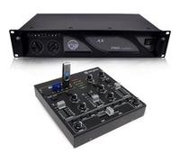 SkyTec STM-2250 Mini table de mixage 4 canaux USB MP3 Effets Sound + Ampli AX 1000W