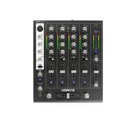 SkyTec Table de mixage DJ STM-7010 – 4 canaux, USB, jack 3,5, Talkover, crossfader remplaçable