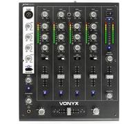 SkyTec Table de mixage DJ STM-7010 – 4 canaux, USB, jack 3,5, Talkover, crossfader remplaçable