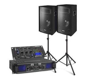 Skytec Système Audio Complet Bluetooth DJ 700W avec Pieds