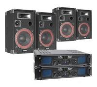 Enceinte Sono DJ Skytec XEN Set complet - 2 x 2 enceintes 8, avec amplificateur SPL 500 et câbles, puissance 1000W