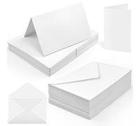 skytowards 60 PCS Cartes Pliantes Vierges avec Enveloppes, Cartes d'invitation Blanches 19,5 x 14,5 cm Enveloppes et Cartes à Personnaliser pour Cadeau de Vœux, Invitation