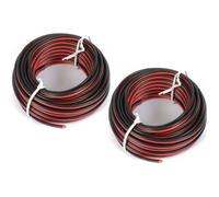 Skytronic 2 Rouleaux De 10 M Câble Haut-parleur 0,75mm2, Câble Universel, Noir / Rouge Noir