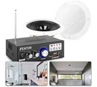 SkyTronic TS06 Enceintes d'extérieur étanches 6,5" avec amplificateur Blanc G