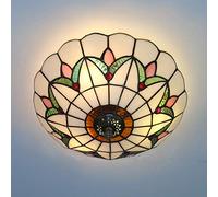 Skyweel Plafonnier style Tiffany 30,5 cm en verre teinté encastré