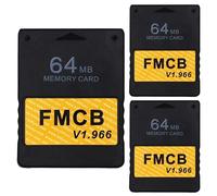 Skywin FMCB Free McBoot Card v1.966 Lot de 3 cartes mémoire PS2 Plug and Play 64 Go pour jeux sur disque USB ou disque dur