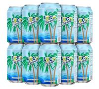 Skywin Lot de 10 manchons en silicone pour canettes de 355 ml pour canettes de boissons cachées en la déguisant comme une canette d'eau de coco naturelle (bleu clair)