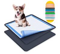 Skywin Lot de 2 supports de tapis hygiéniques pour chiens - Compatibles avec la plupart des tapis d'entraînement, faciles à nettoyer et à ranger (noir, lot de 2)